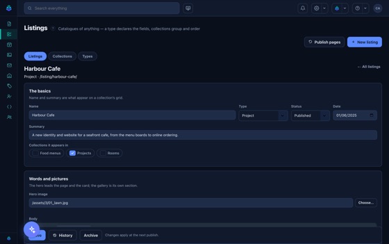 Collections: how a catalogue reaches the site