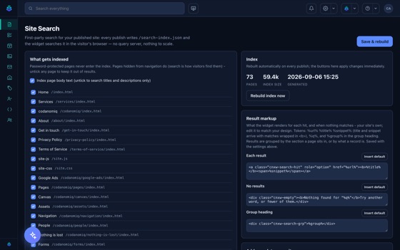 One search across pages, assets, objects and people
